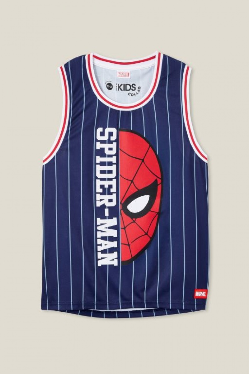 Cotton On License Benny Basketball Boys\' T Shirts Navy Stripes | KhNHGjVZncv