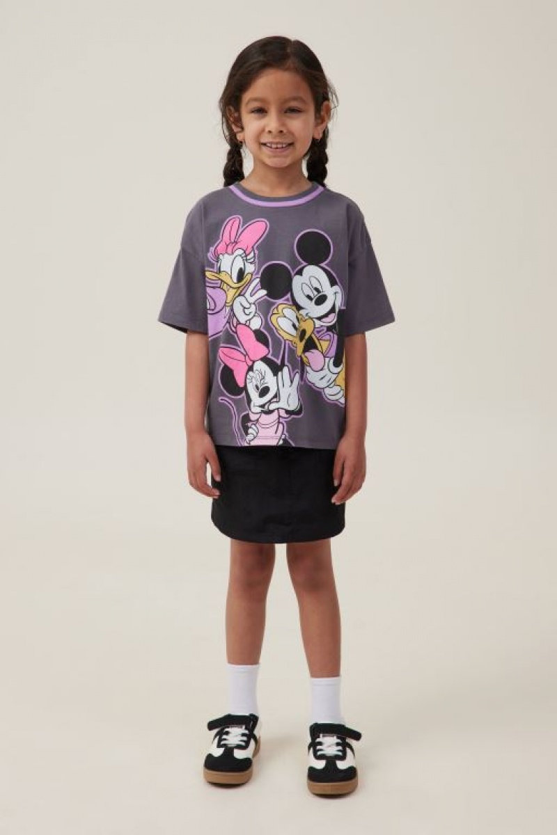 Cotton On License Drop Shoulder Short Sleeve Girls' T Shirts Grey | KJy6mdBKpRY