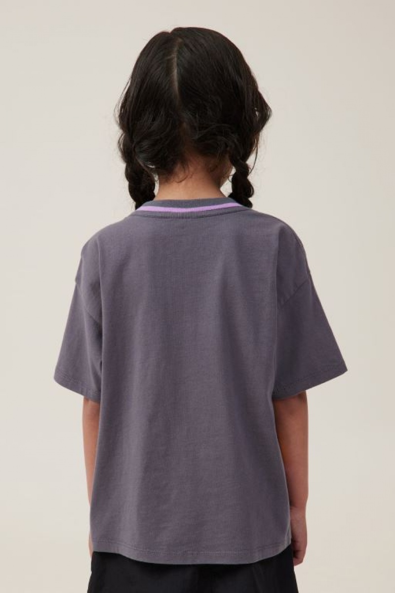 Cotton On License Drop Shoulder Short Sleeve Girls' T Shirts Grey | KJy6mdBKpRY