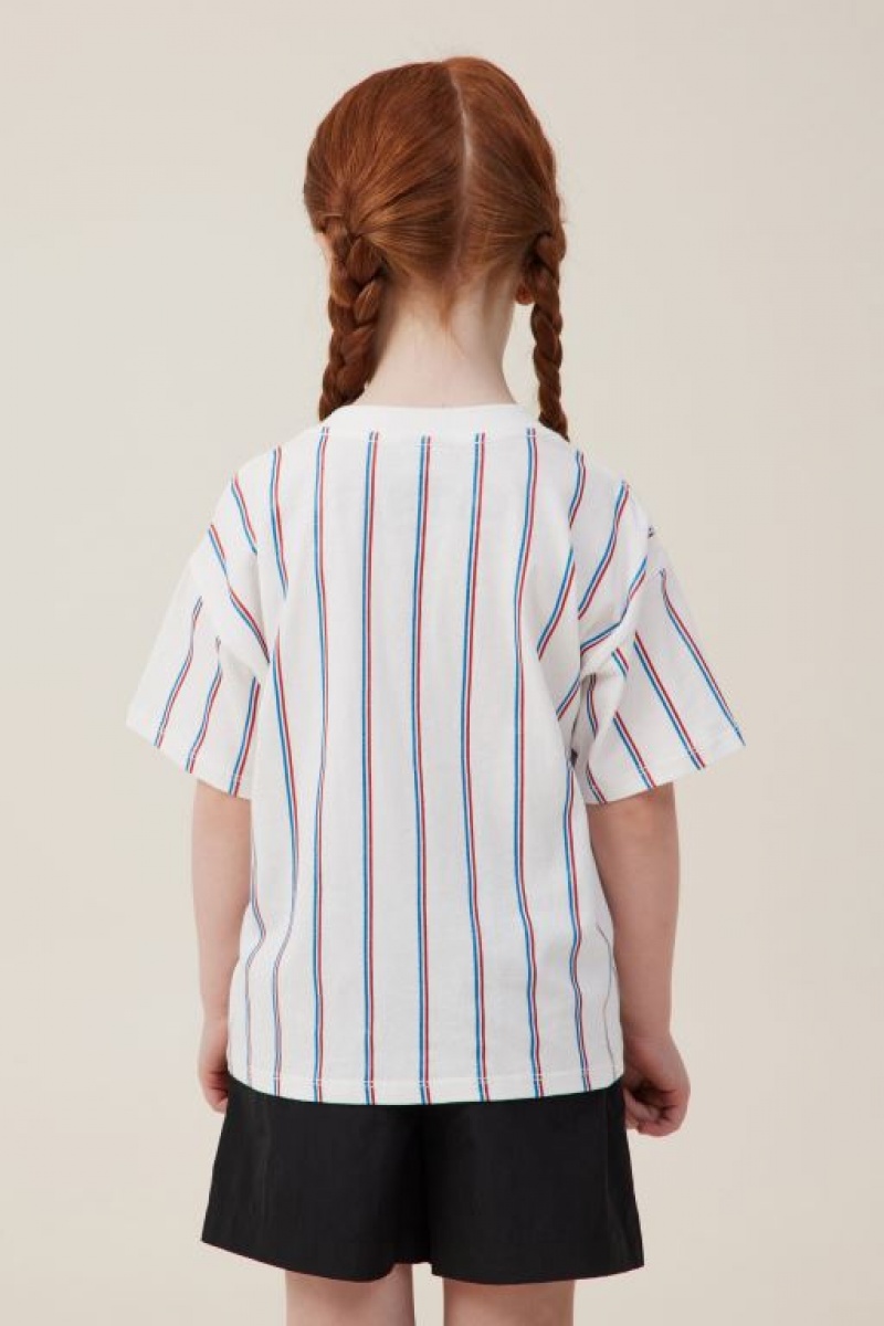 Cotton On License Drop Shoulder Short Sleeve Girls' T Shirts Light Yellow Stripes | rUqFwbwhVcL