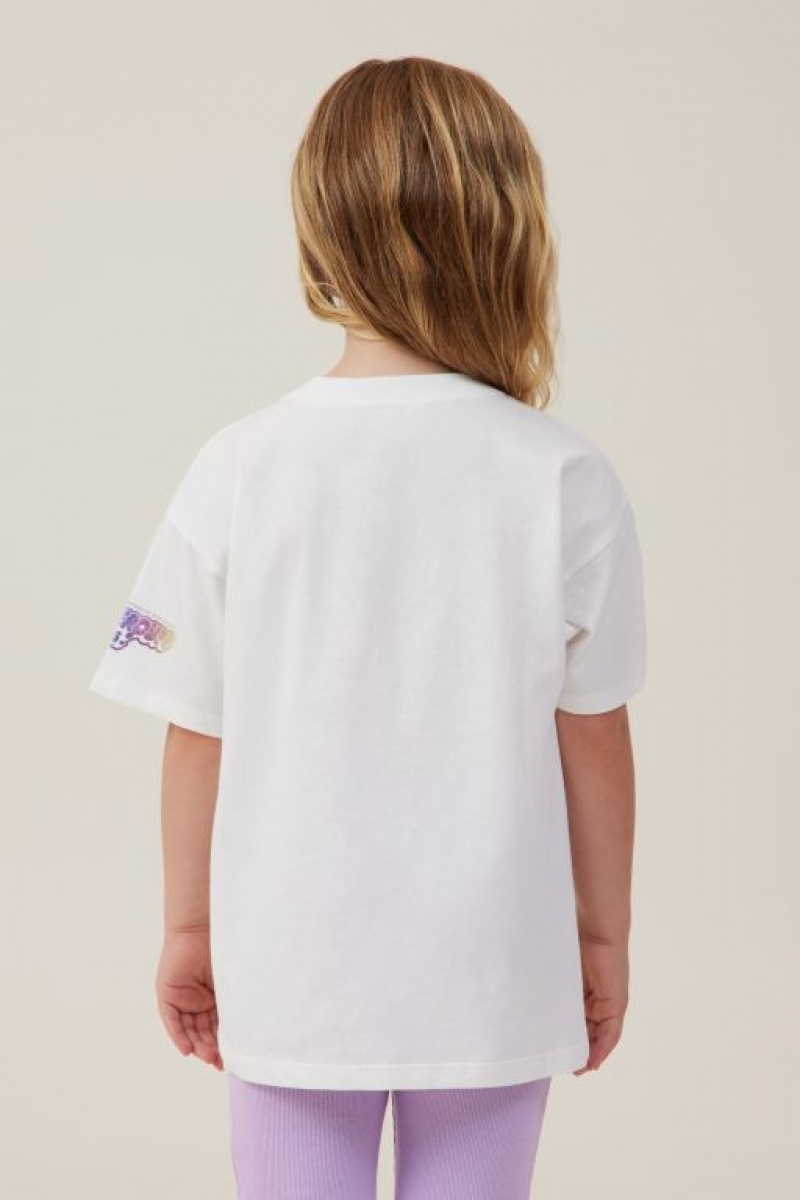Cotton On License Drop Shoulder Short Sleeve Girls' T Shirts Light Yellow | F3my6HMy3Pl