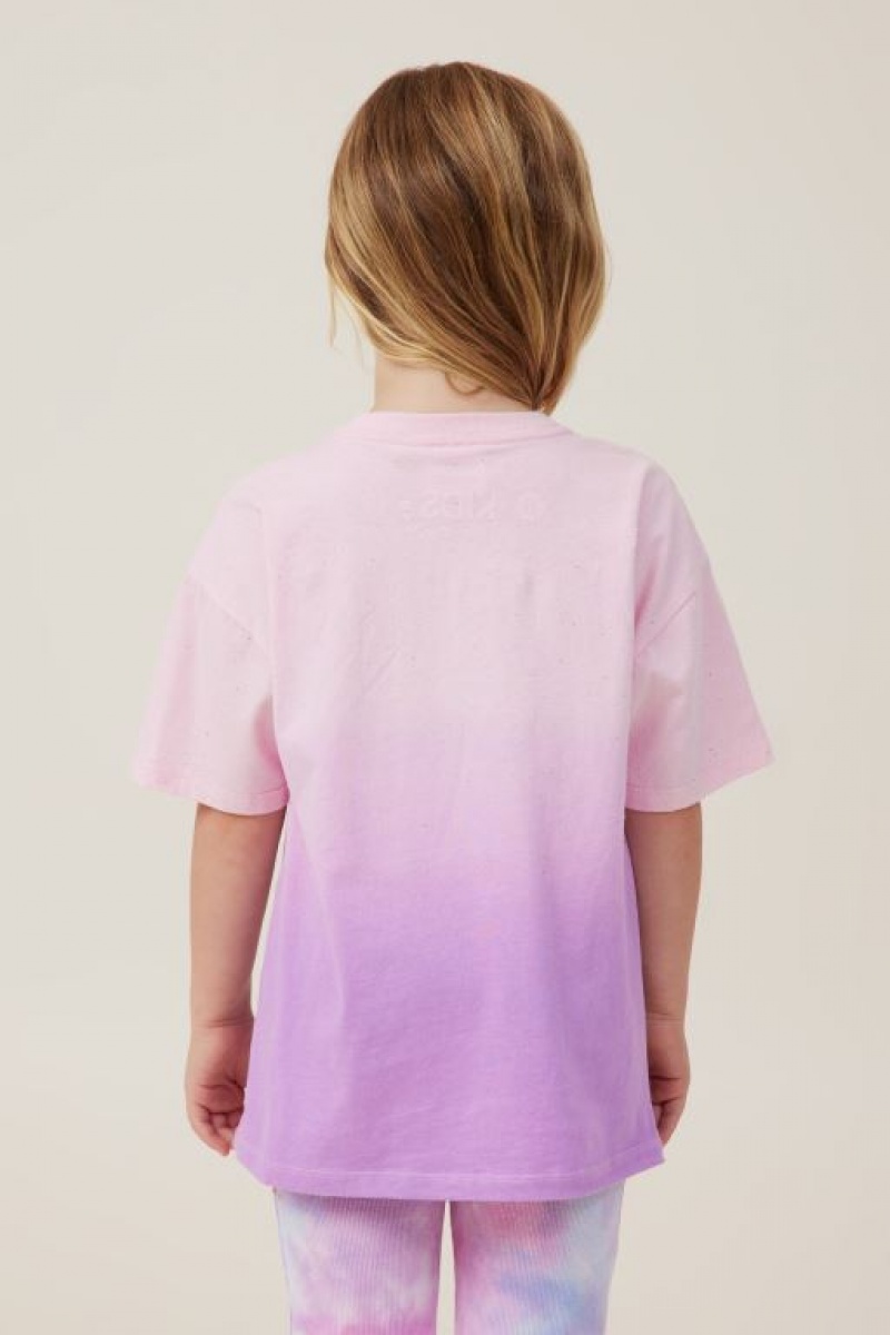 Cotton On License Drop Shoulder Short Sleeve Girls' T Shirts Pink | yjG8scYq7CO