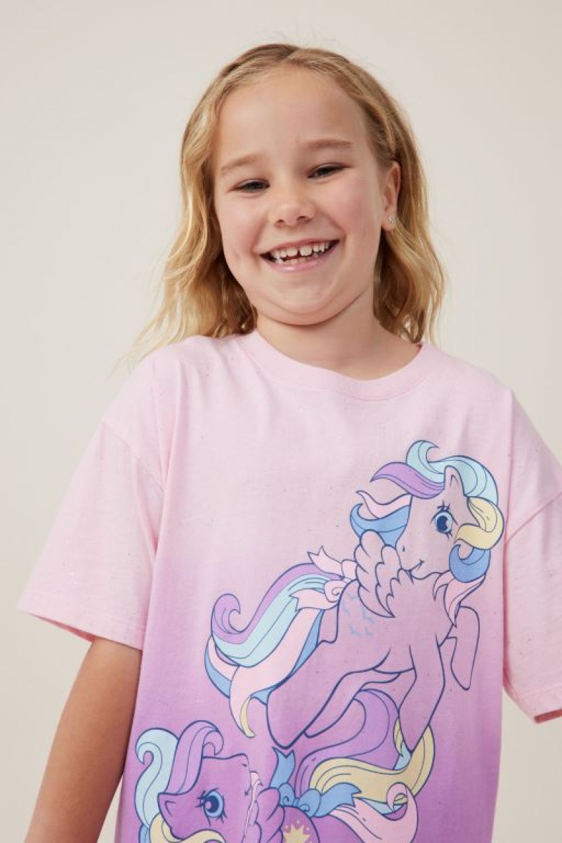 Cotton On License Drop Shoulder Short Sleeve Girls' T Shirts Pink | yjG8scYq7CO
