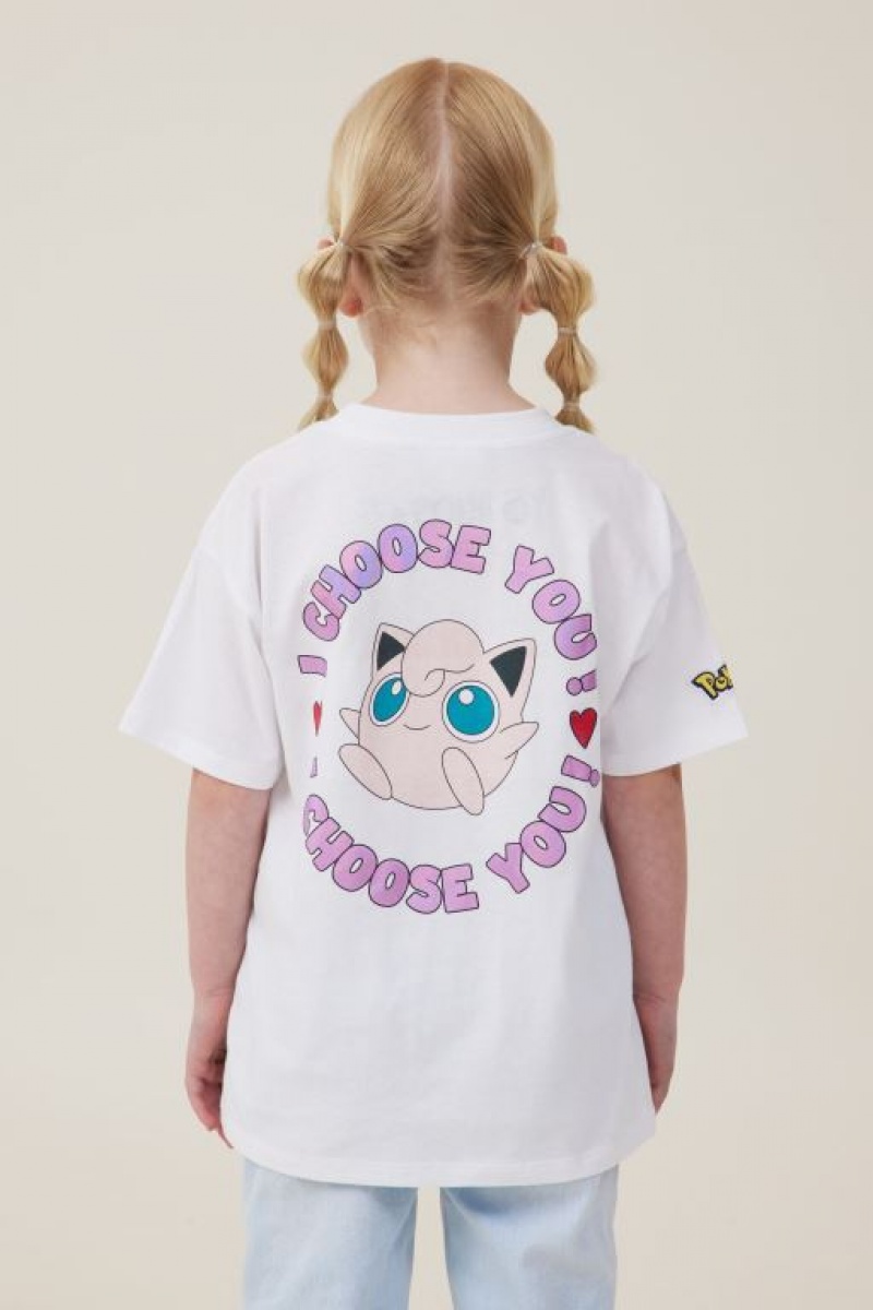 Cotton On License Drop Shoulder Short Sleeve Girls' T Shirts White | iOhEkuviu80