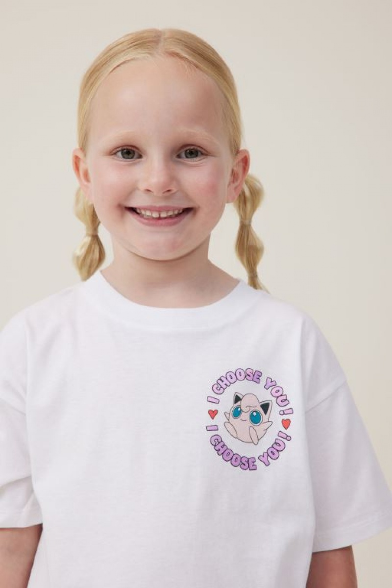 Cotton On License Drop Shoulder Short Sleeve Girls' T Shirts White | iOhEkuviu80