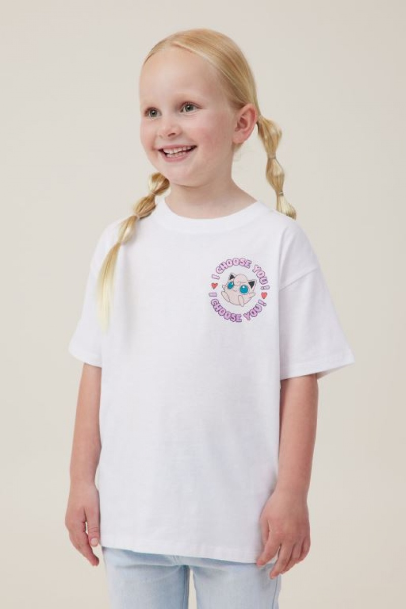 Cotton On License Drop Shoulder Short Sleeve Girls\' T Shirts White | iOhEkuviu80