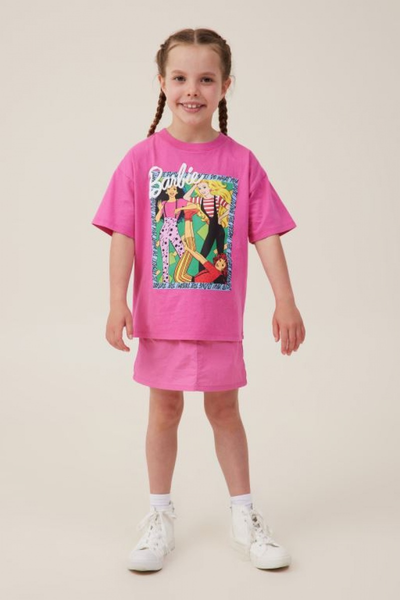 Cotton On License Drop Shoulder Short Sleeve Girls' T Shirts Pink | l4kbu0CRtSr