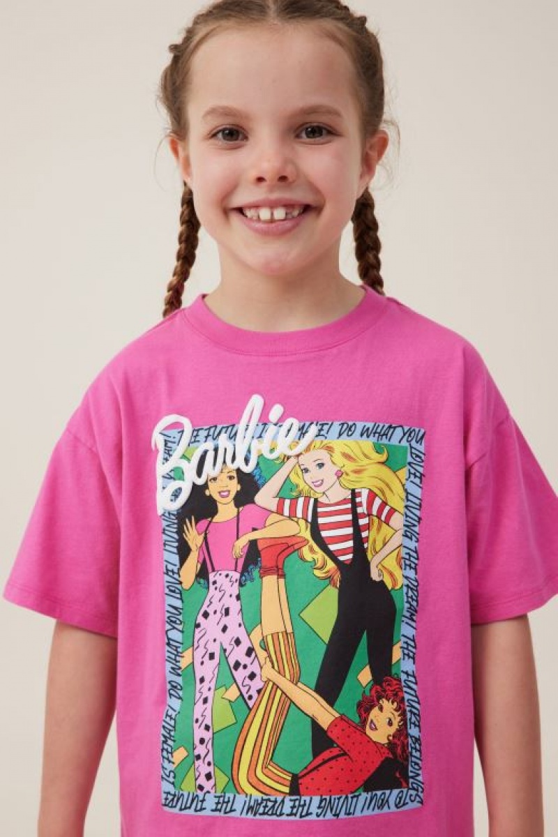 Cotton On License Drop Shoulder Short Sleeve Girls' T Shirts Pink | l4kbu0CRtSr