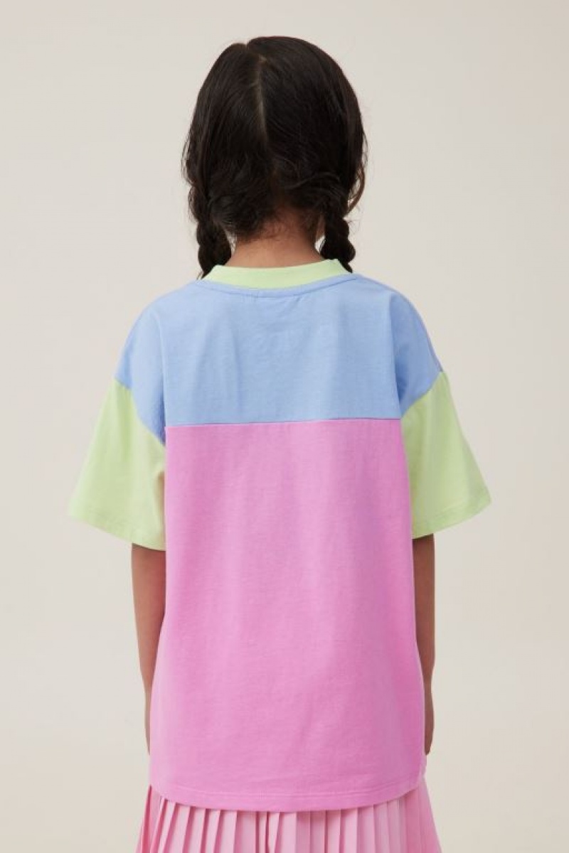 Cotton On License Drop Shoulder Short Sleeve Girls' T Shirts Blue | CNJklWU8RF6