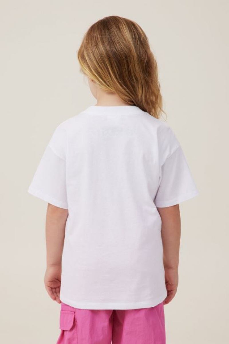 Cotton On License Drop Shoulder Short Sleeve Girls' T Shirts White | PpwS1Ia29yL