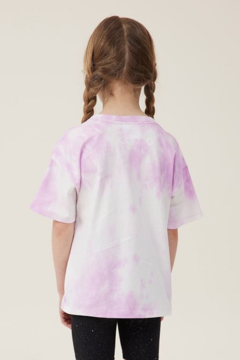 Cotton On License Drop Shoulder Short Sleeve Girls' T Shirts Purple | tkEZFfadNlg