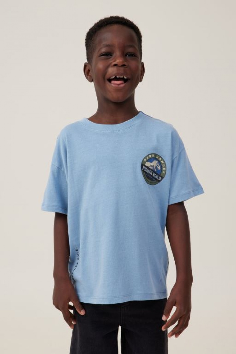 Cotton On License Drop Shoulder Short Sleeve Boys\' T Shirts Blue | EzbsBOT5jU2