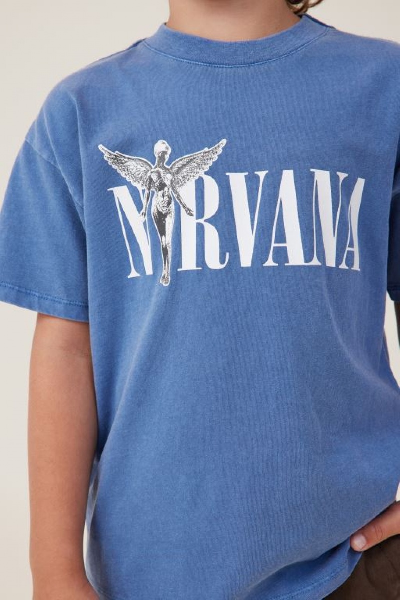 Cotton On License Drop Shoulder Short Sleeve Boys' T Shirts Blue Wash | heDEH2Cr3qW