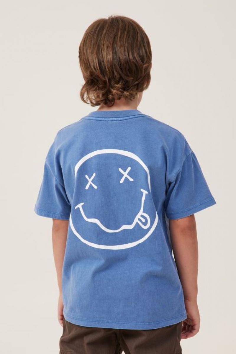 Cotton On License Drop Shoulder Short Sleeve Boys' T Shirts Blue Wash | heDEH2Cr3qW