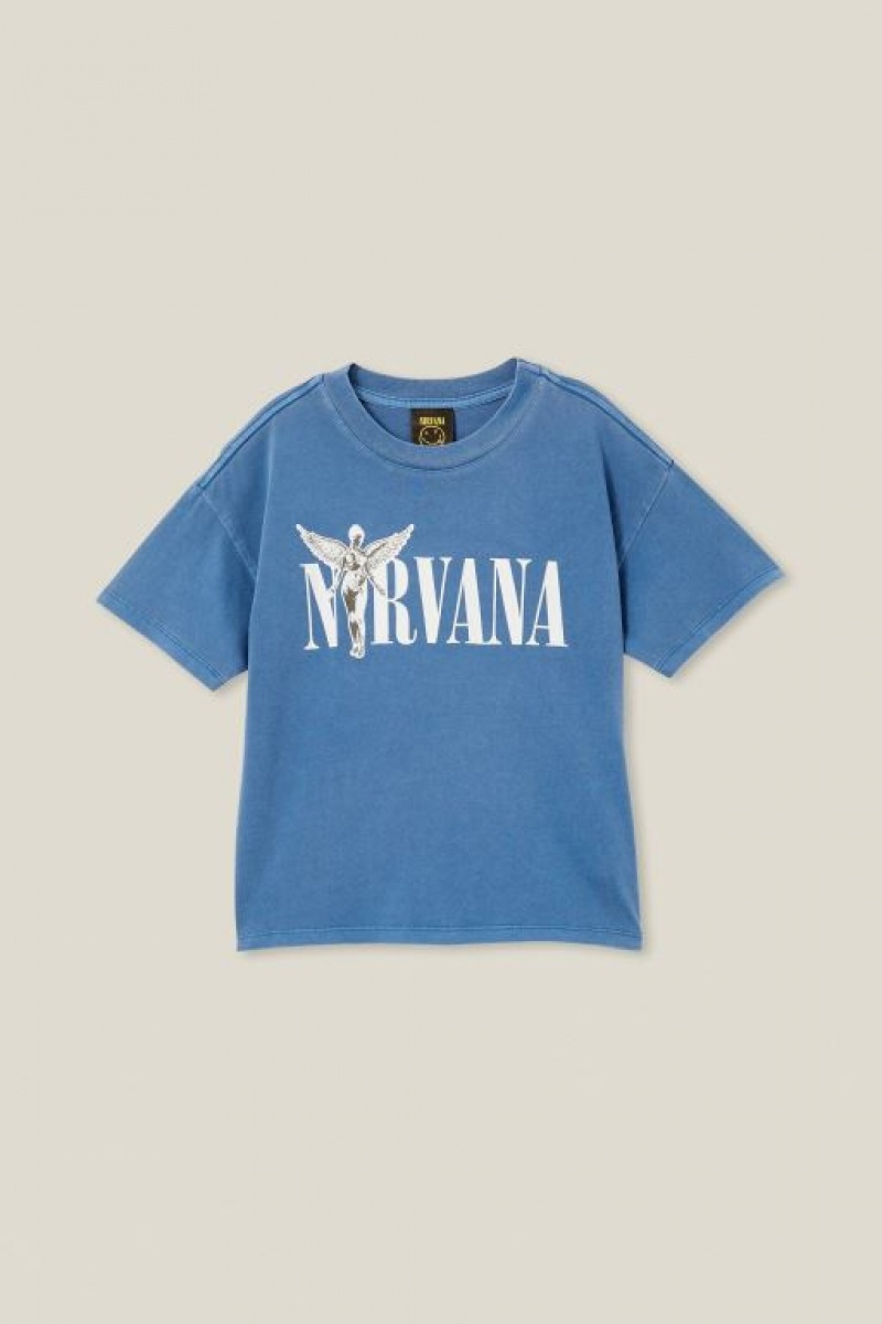 Cotton On License Drop Shoulder Short Sleeve Boys' T Shirts Blue Wash | heDEH2Cr3qW