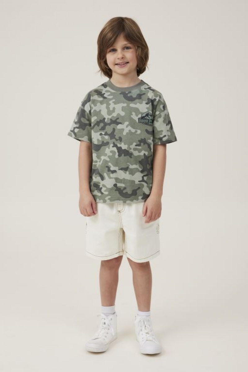 Cotton On License Drop Shoulder Short Sleeve Boys' T Shirts Camo | tI8dRZ3Q2hL