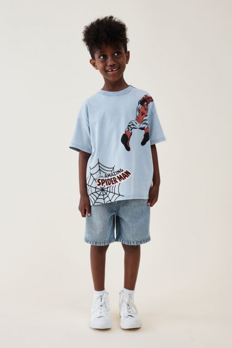 Cotton On License Drop Shoulder Short Sleeve Boys' T Shirts Blue | MV1PhTVfaxq