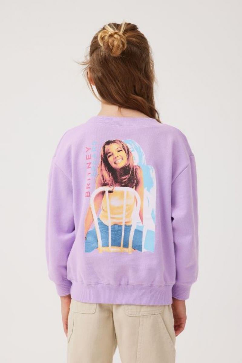 Cotton On License Dusty Crew Neck Girls' Fleece Purple | KqVZrd6AdAO