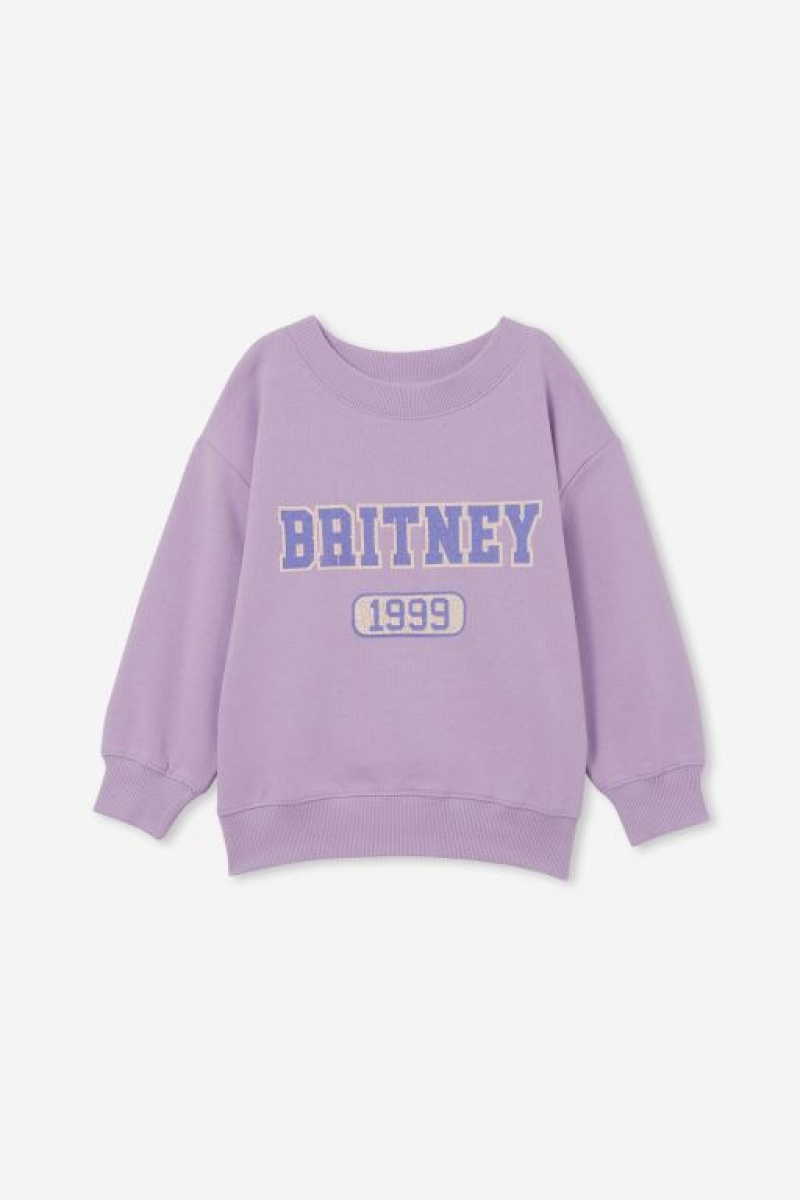 Cotton On License Dusty Crew Neck Girls' Fleece Purple | KqVZrd6AdAO