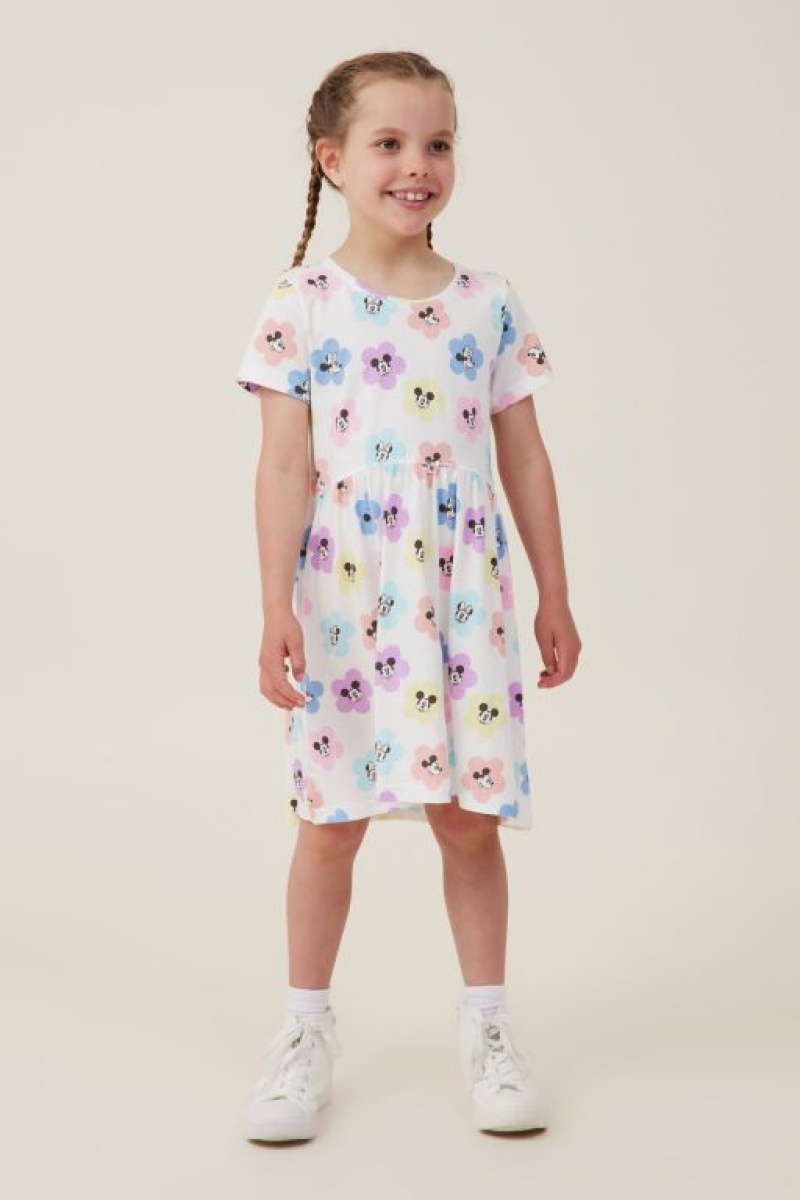 Cotton On License Freya Short Sleeve Girls' Dress Flower / Light Yellow | m4MXZD3ImW8