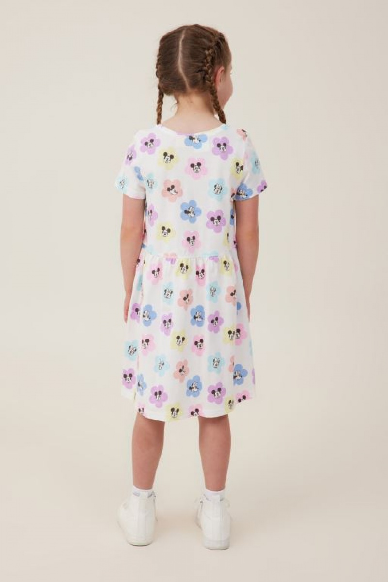 Cotton On License Freya Short Sleeve Girls' Dress Flower / Light Yellow | m4MXZD3ImW8