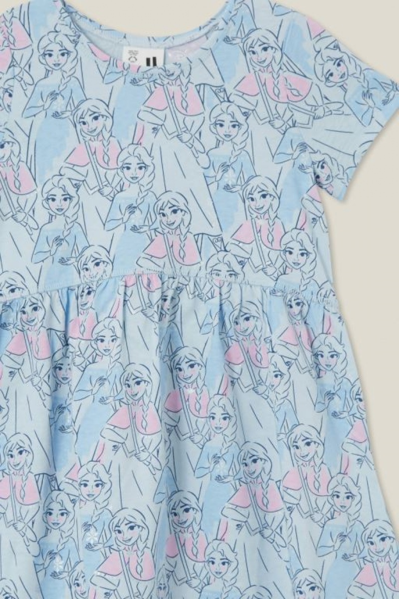 Cotton On License Freya Short Sleeve Girls' Dress Blue | UWY2fViBKw2