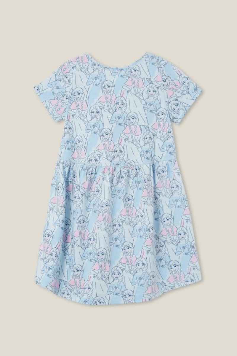 Cotton On License Freya Short Sleeve Girls' Dress Blue | UWY2fViBKw2