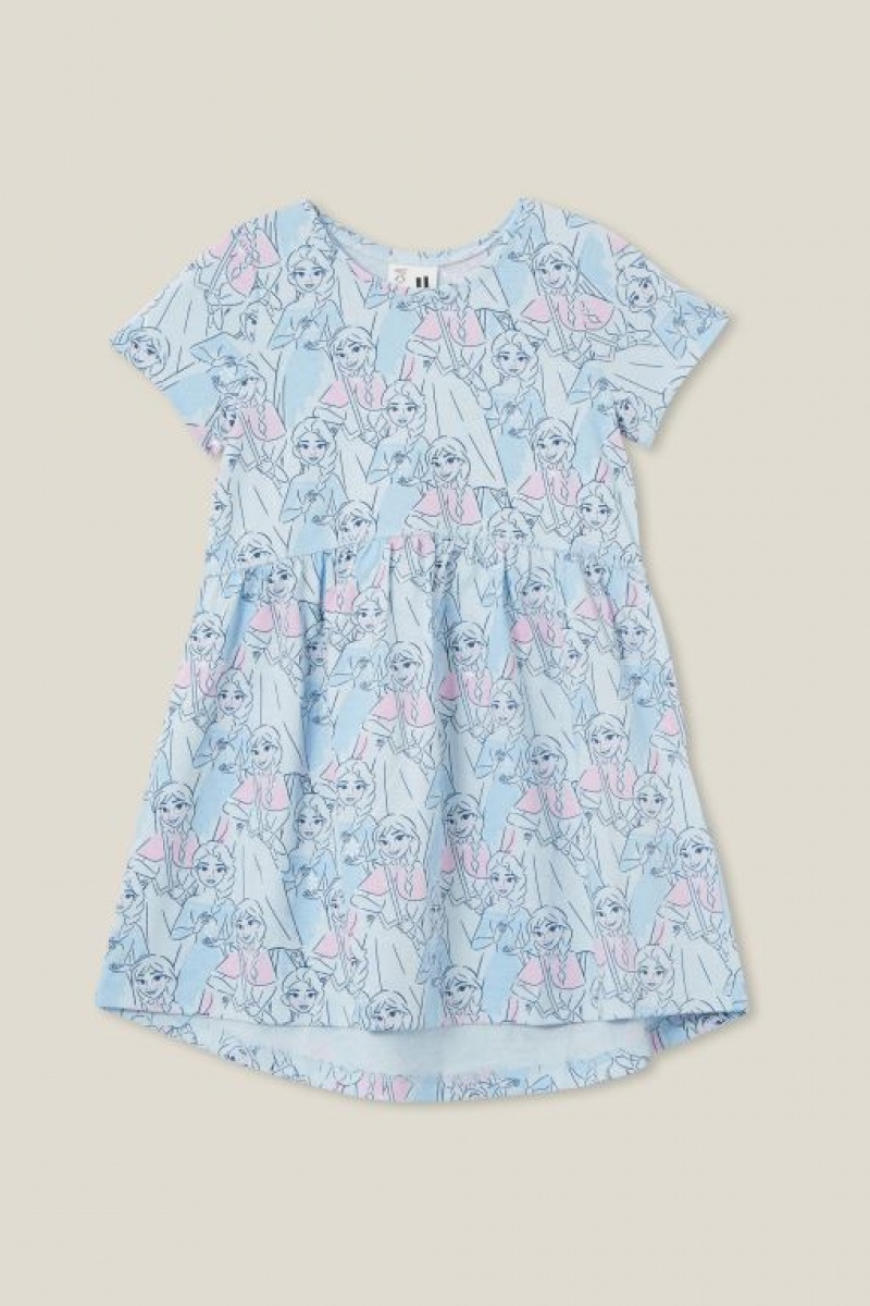 Cotton On License Freya Short Sleeve Girls\' Dress Blue | UWY2fViBKw2