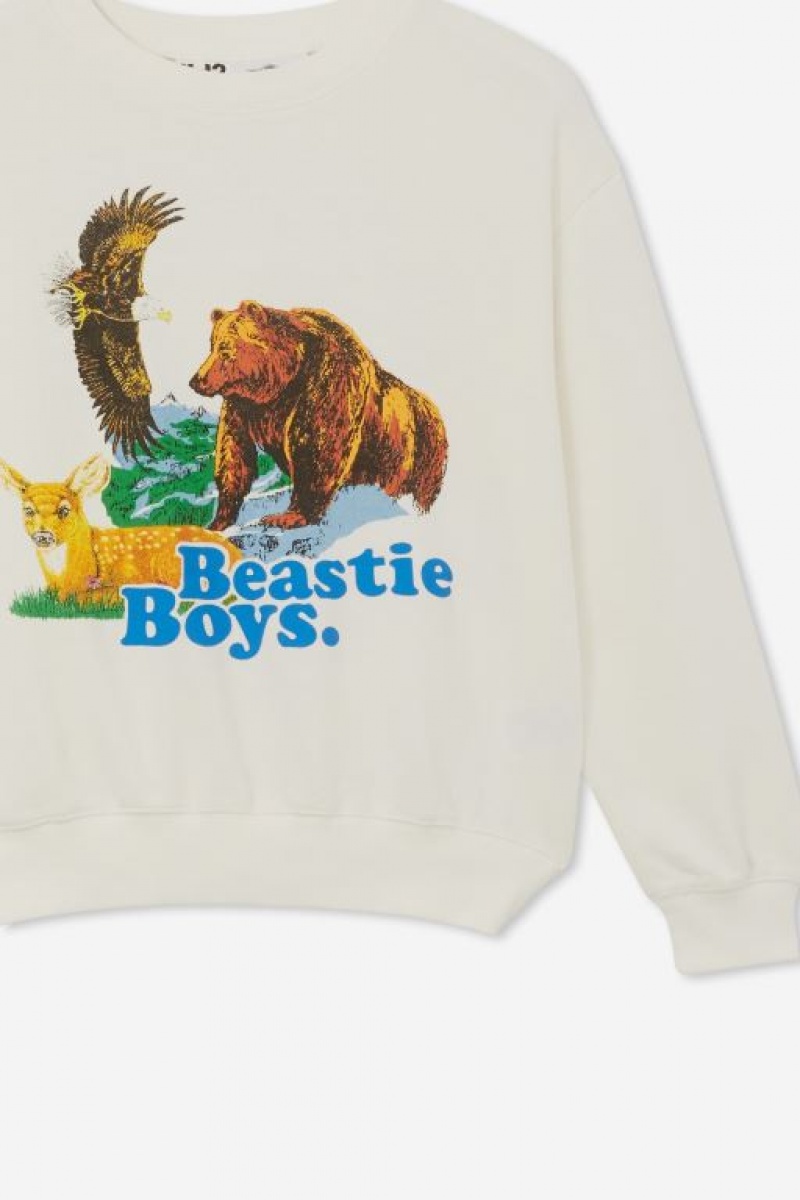 Cotton On License Miles Crew Neck Girls' Fleece Light Yellow | 1x1zvh9hcDx