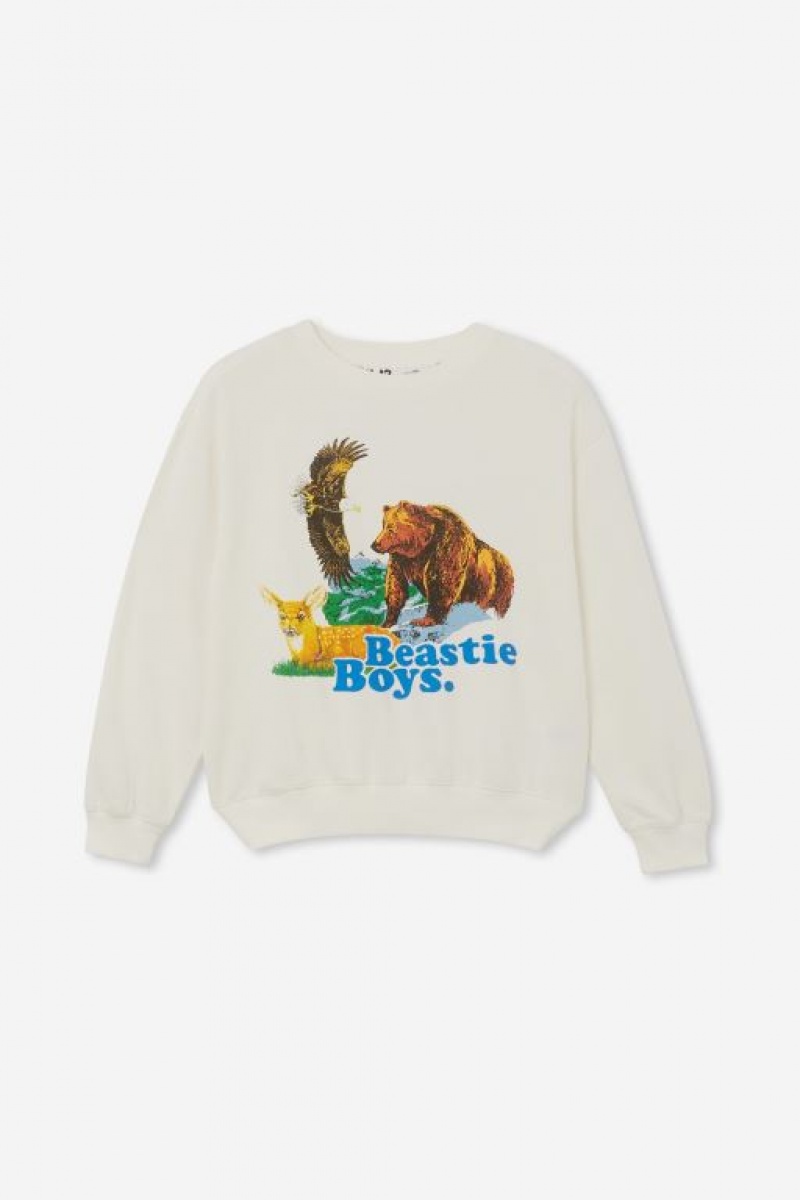 Cotton On License Miles Crew Neck Girls' Fleece Light Yellow | 1x1zvh9hcDx