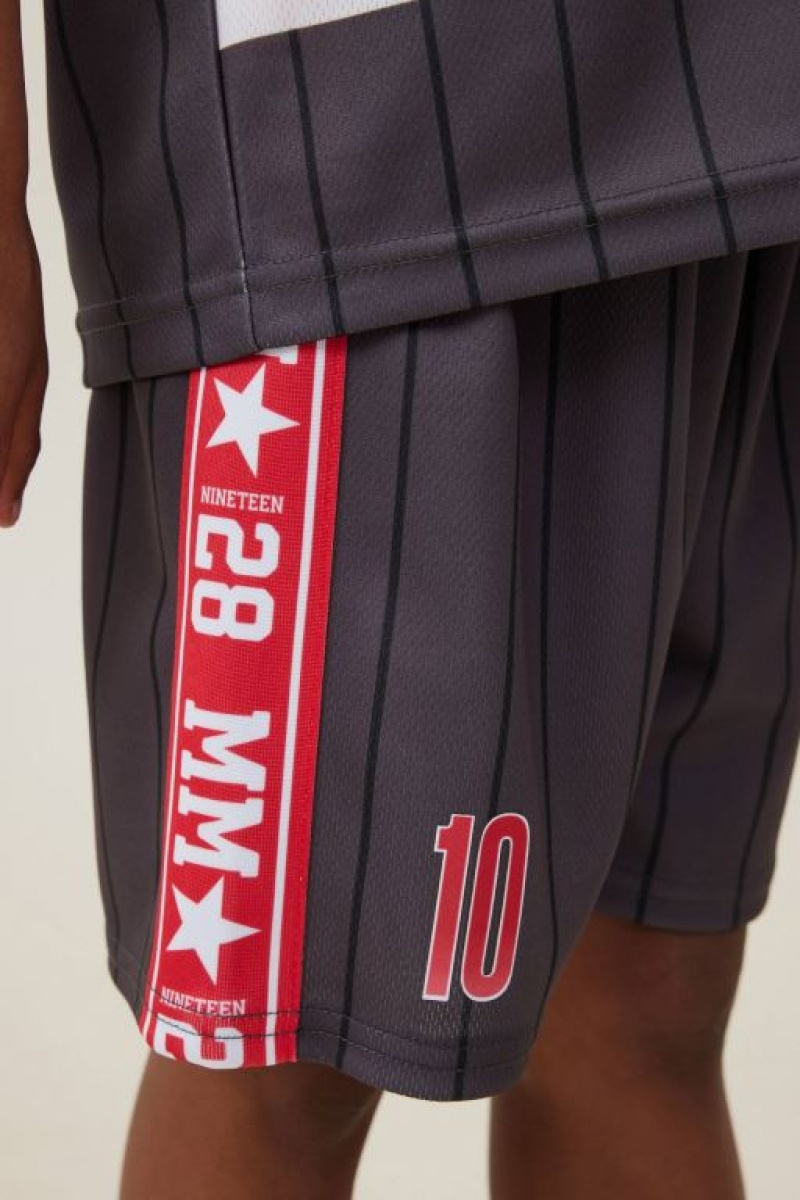 Cotton On License Soccer Boys' Shorts Grey Stripes | GDZ4xHfbwVy