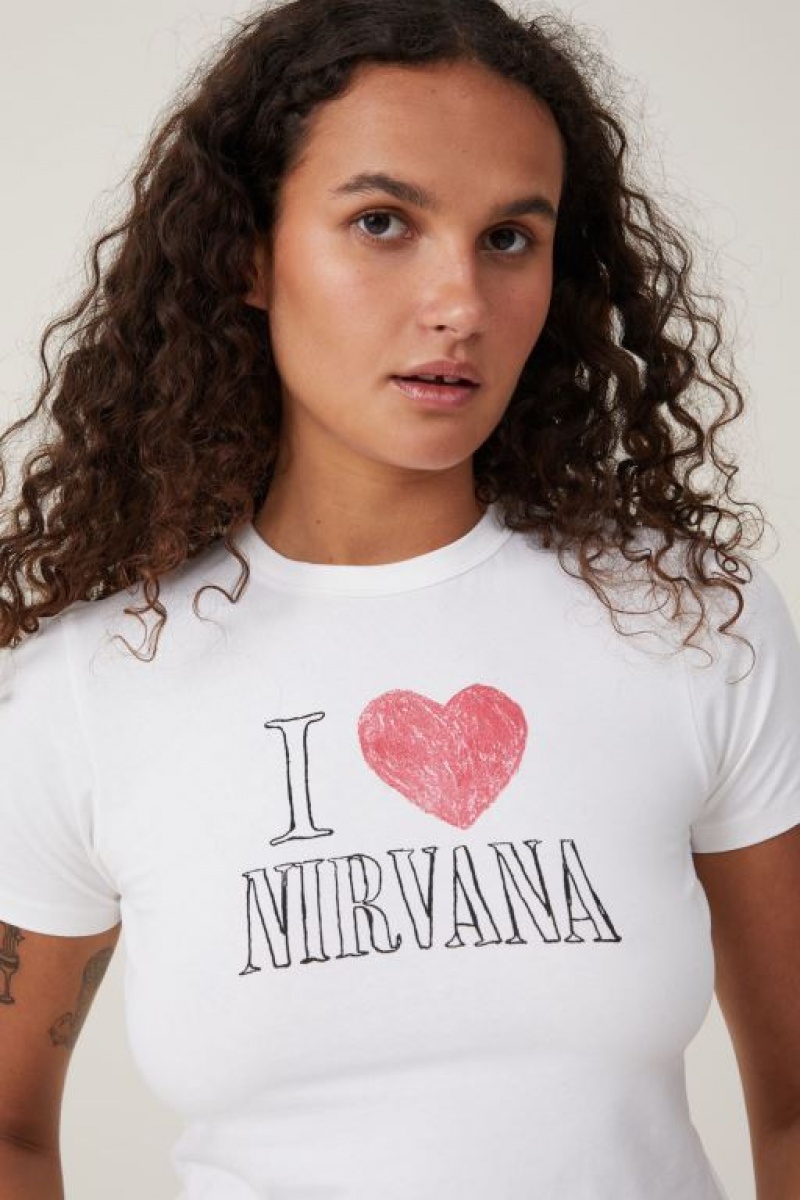 Cotton On Lightweight Longline License Women's Graphic T-Shirts White | 9yL4pNIEzoS