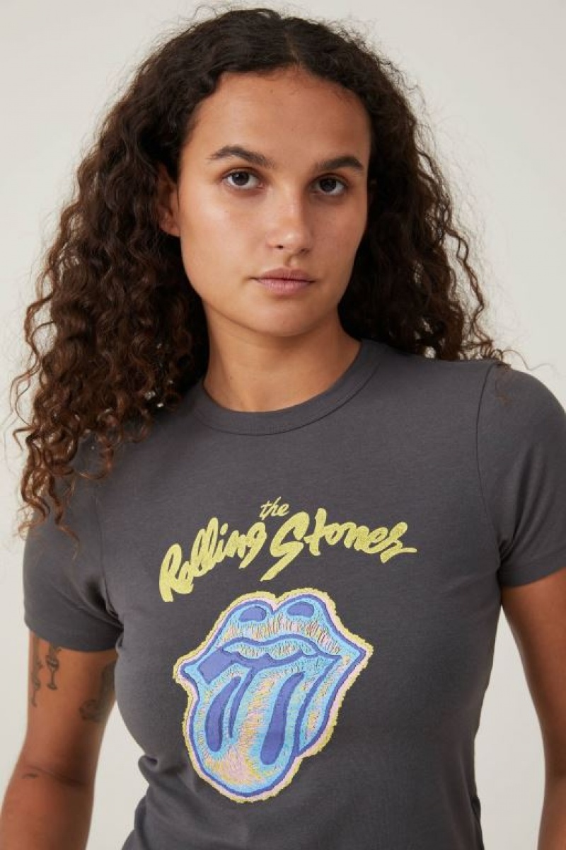 Cotton On Lightweight Longline License Women's Graphic T-Shirts Deep Grey | pyAiC46c7jz