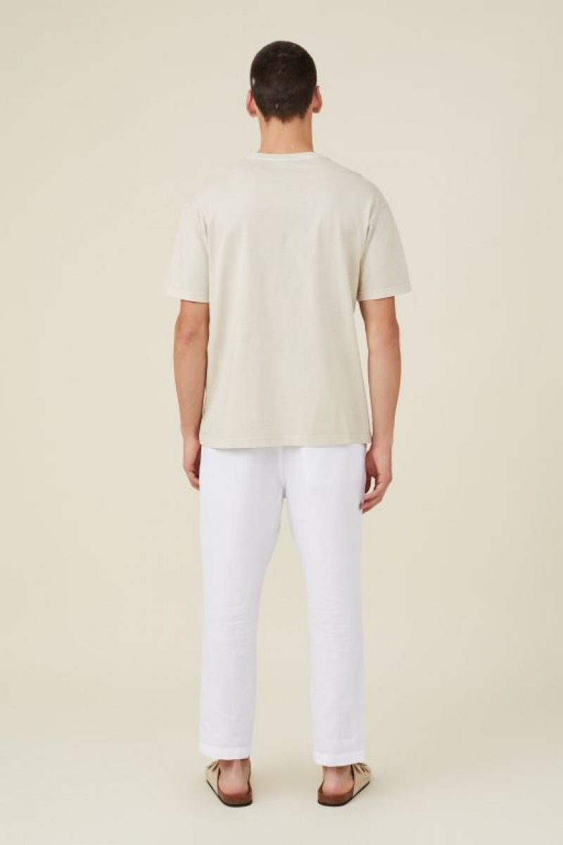 Cotton On Linen Men's Pants White | hdiZFApoUAI