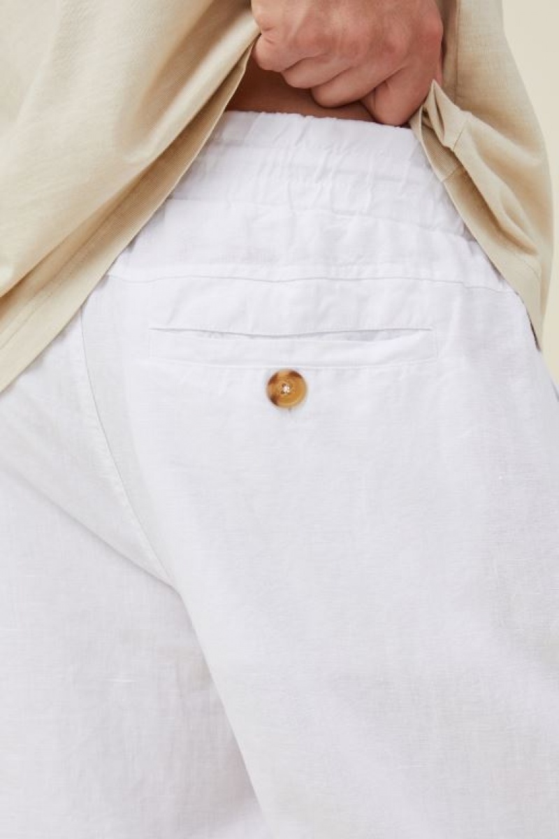 Cotton On Linen Men's Pants White | hdiZFApoUAI