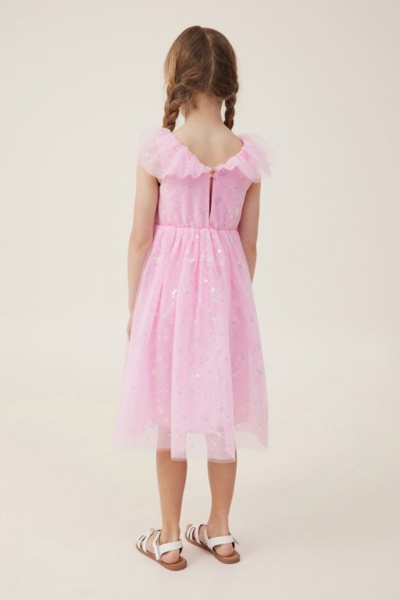 Cotton On Lola Up Girls' Dress Pink | 76N3seISMGA