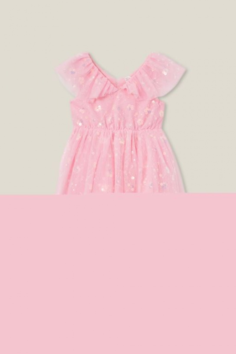 Cotton On Lola Up Girls' Dress Pink | 76N3seISMGA