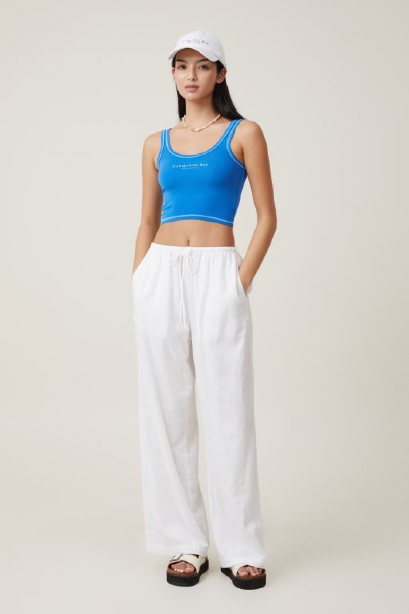 Cotton On Longline Scoop Neck Graphic Women's Graphic T-Shirts Turquoise / Blue | i1YbFm69nno