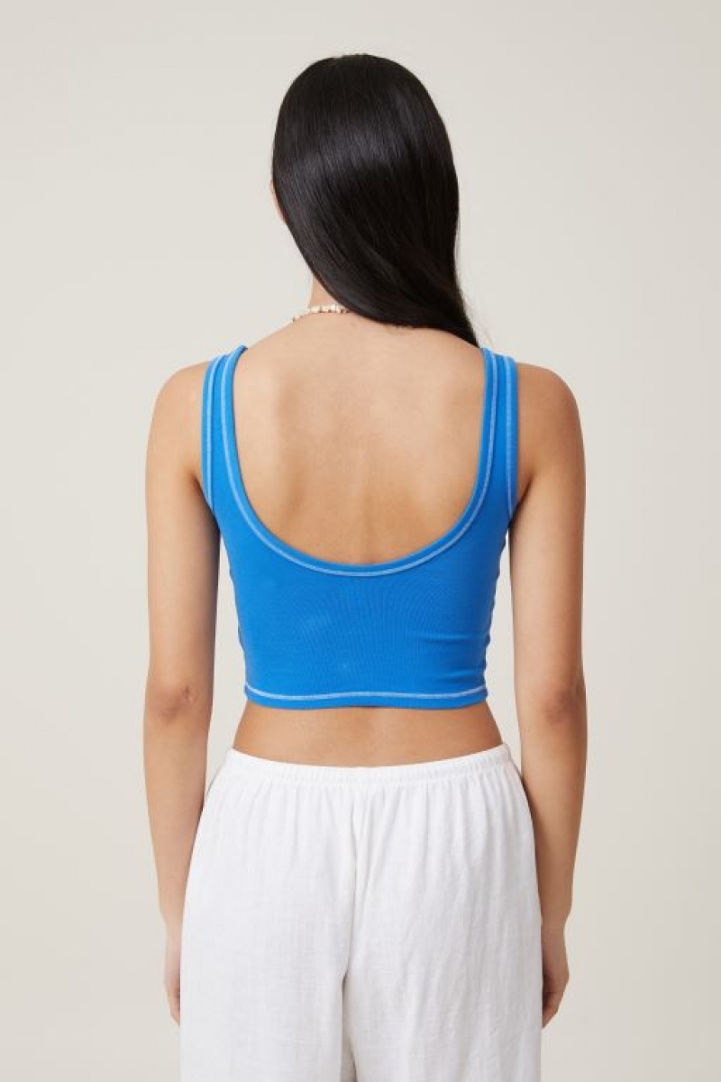 Cotton On Longline Scoop Neck Graphic Women's Graphic T-Shirts Turquoise / Blue | i1YbFm69nno