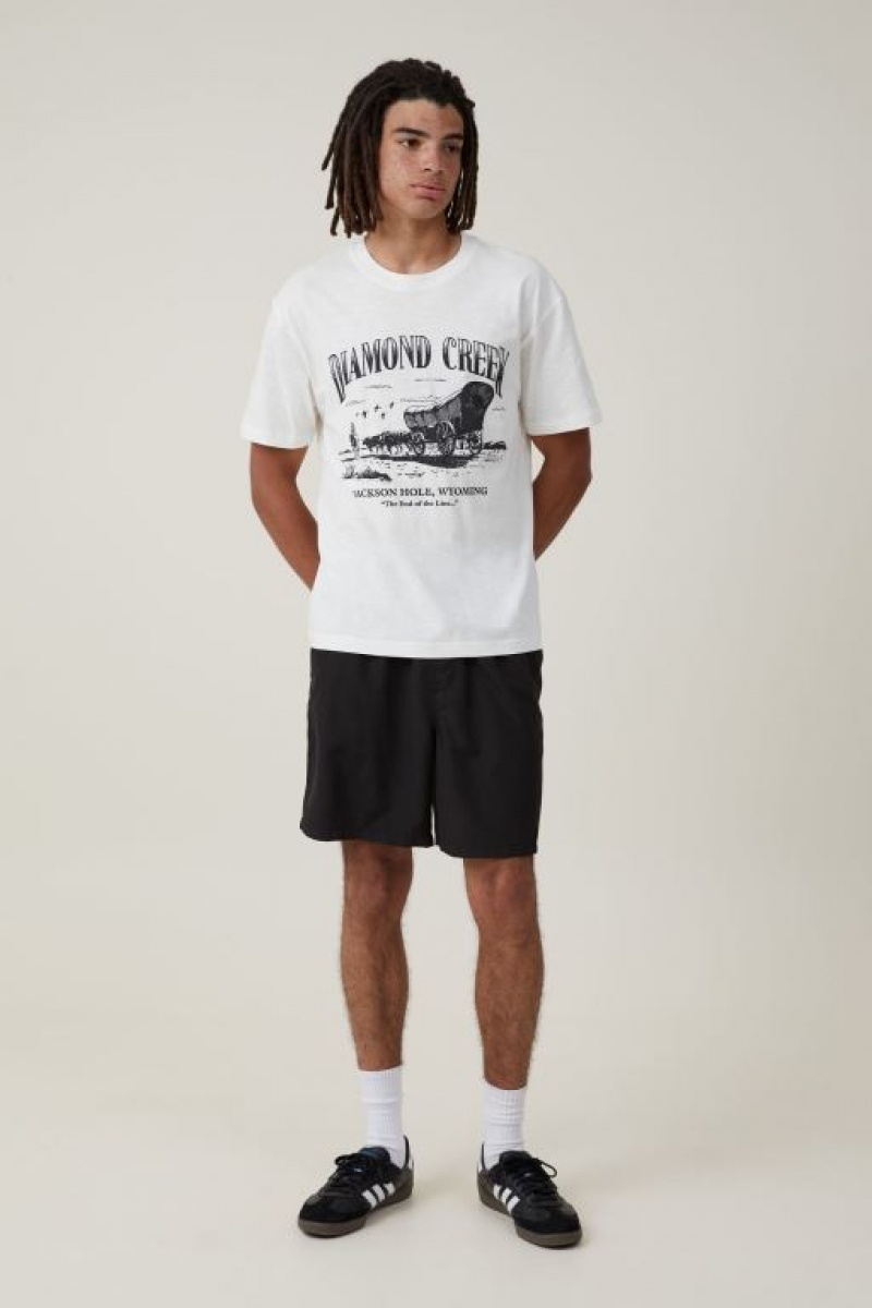 Cotton On Loose Fit Men's Graphic T-Shirts White | h9ajiUAq0ux