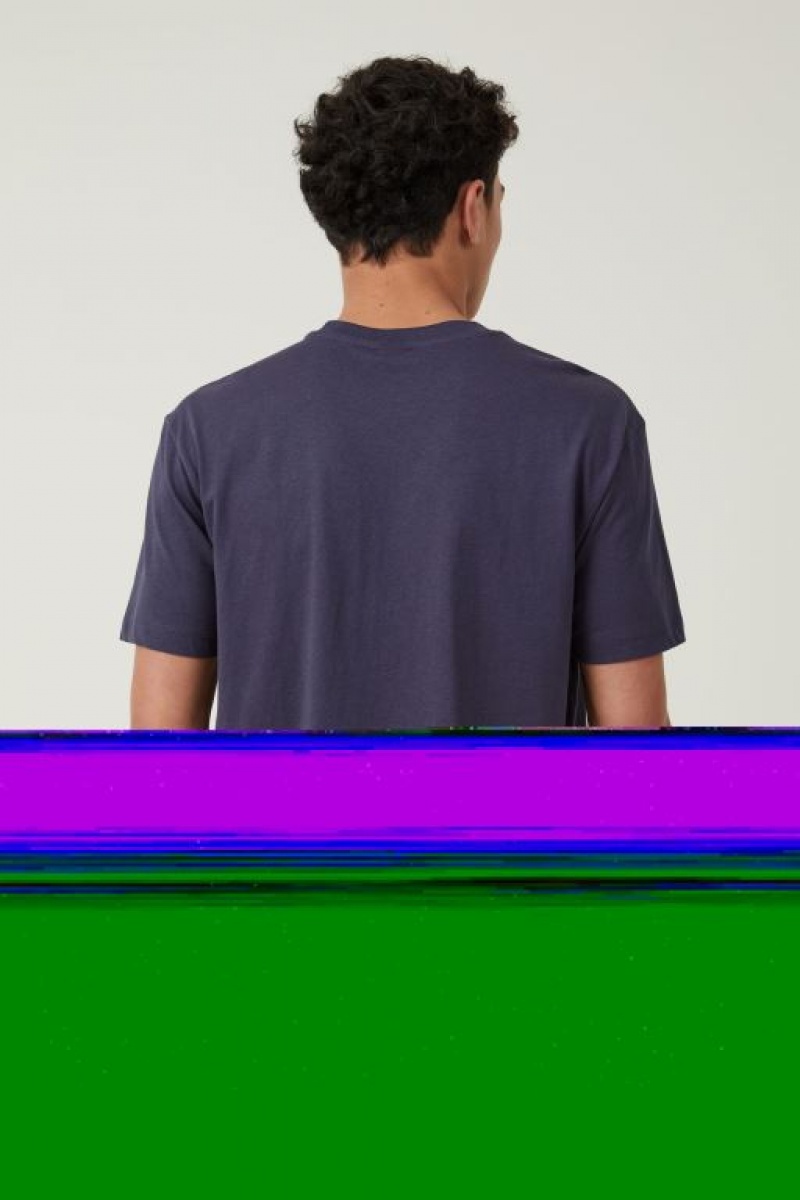 Cotton On Loose Fit Men's Graphic T-Shirts Navy | XLlkJkxHwNU