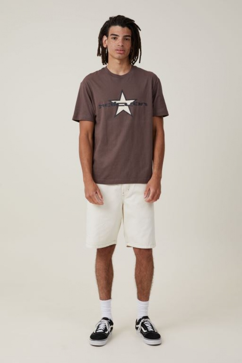 Cotton On Loose Fit Men's Graphic T-Shirts Chocolate | KCQ2nlXlnAB