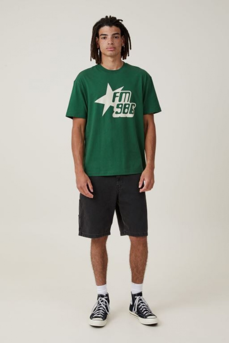 Cotton On Loose Fit Men's Graphic T-Shirts Green | w0SA3Vwjkne