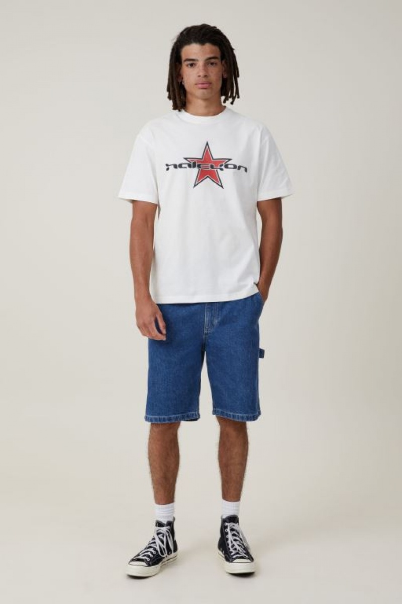 Cotton On Loose Fit Men's Graphic T-Shirts White | 0kEFSPvJYXQ