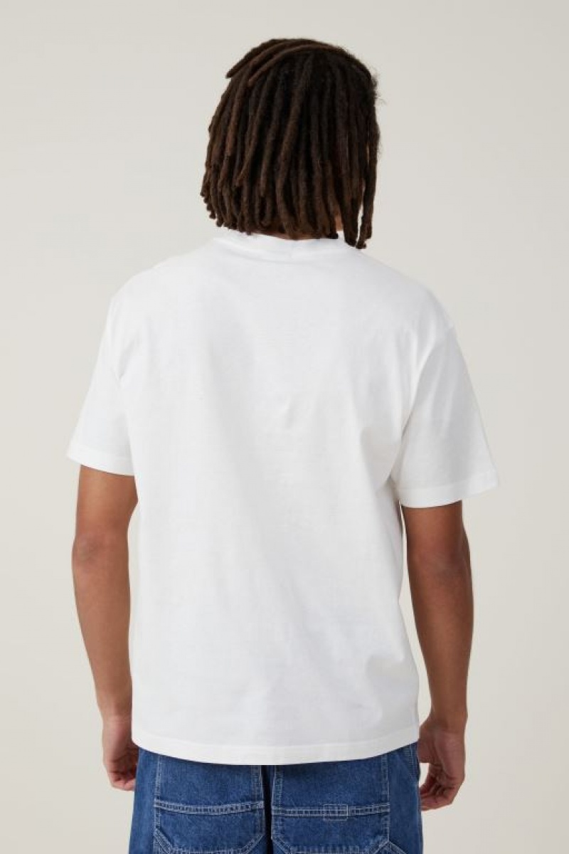 Cotton On Loose Fit Men's Graphic T-Shirts White | 0kEFSPvJYXQ