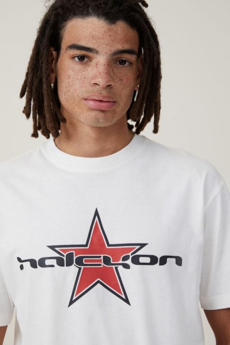 Cotton On Loose Fit Men's Graphic T-Shirts White | 0kEFSPvJYXQ