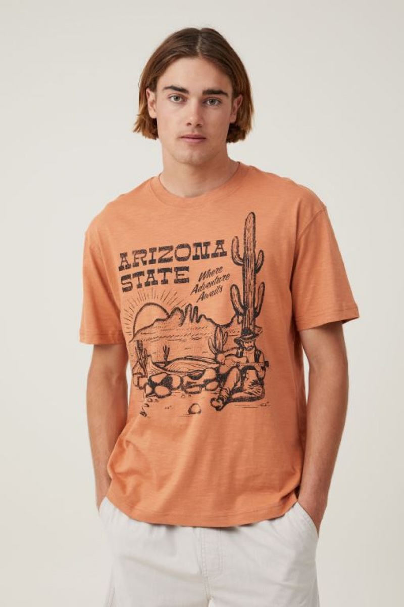Cotton On Loose Fit Men\'s Graphic T-Shirts Caramel | GP65MTkOp0B