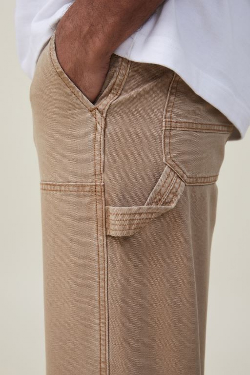 Cotton On Loose Fit Men's Pants Brown | Lxj5EARC7z1
