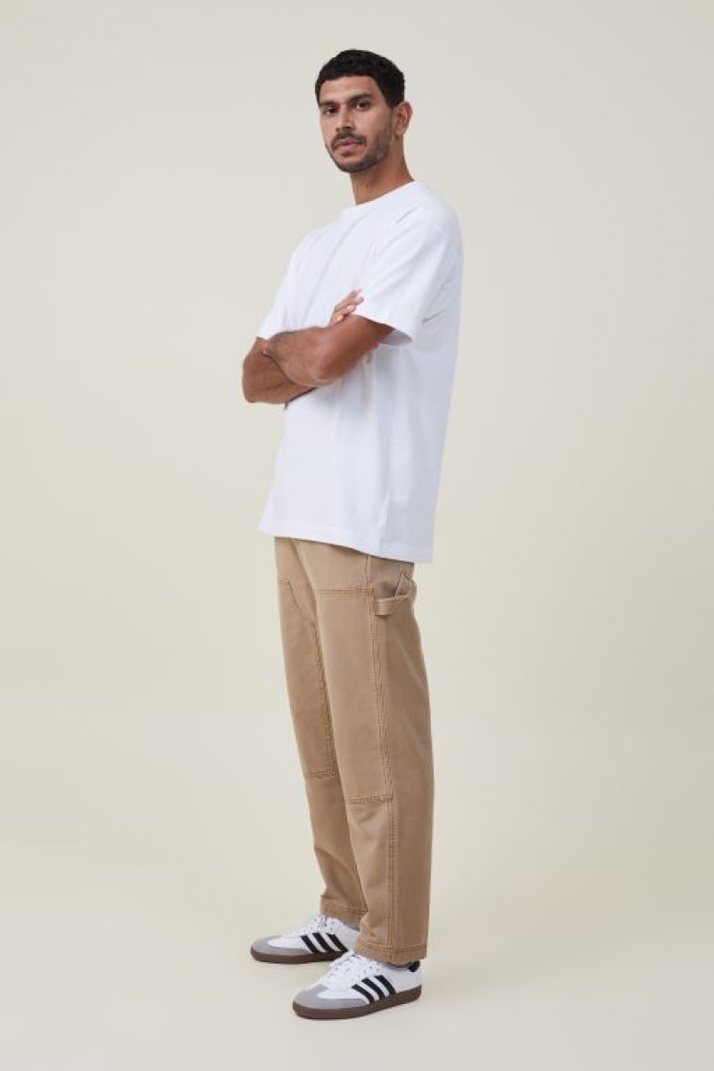 Cotton On Loose Fit Men\'s Pants Brown | Lxj5EARC7z1
