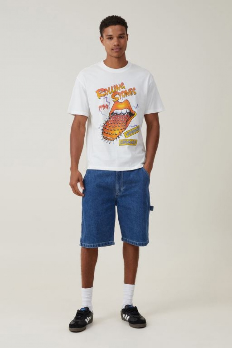 Cotton On Loose Fit Music Men's Graphic T-Shirts White | tVYgVysJC0K
